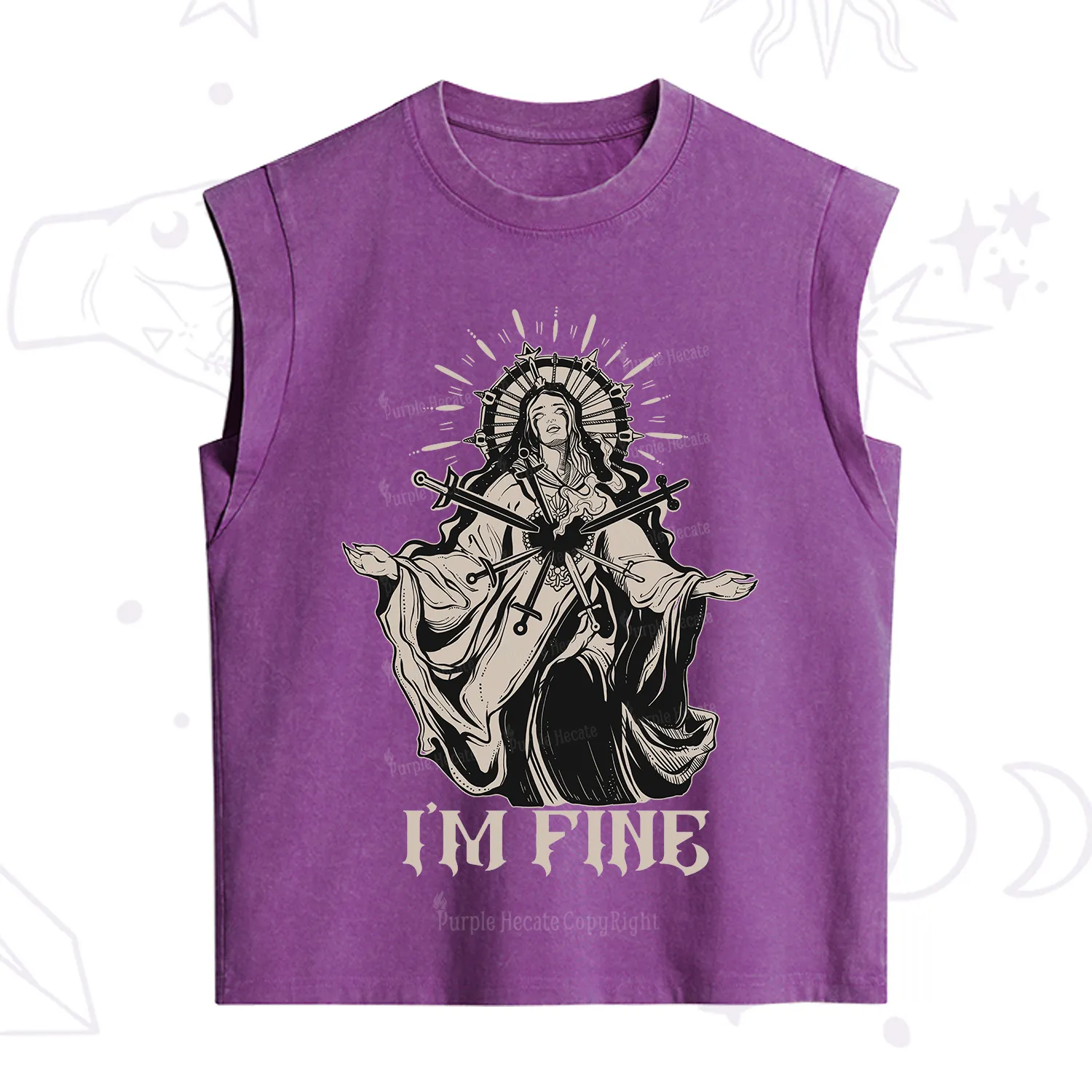 Purplehecate I'm Fine Vintage Washed Tank