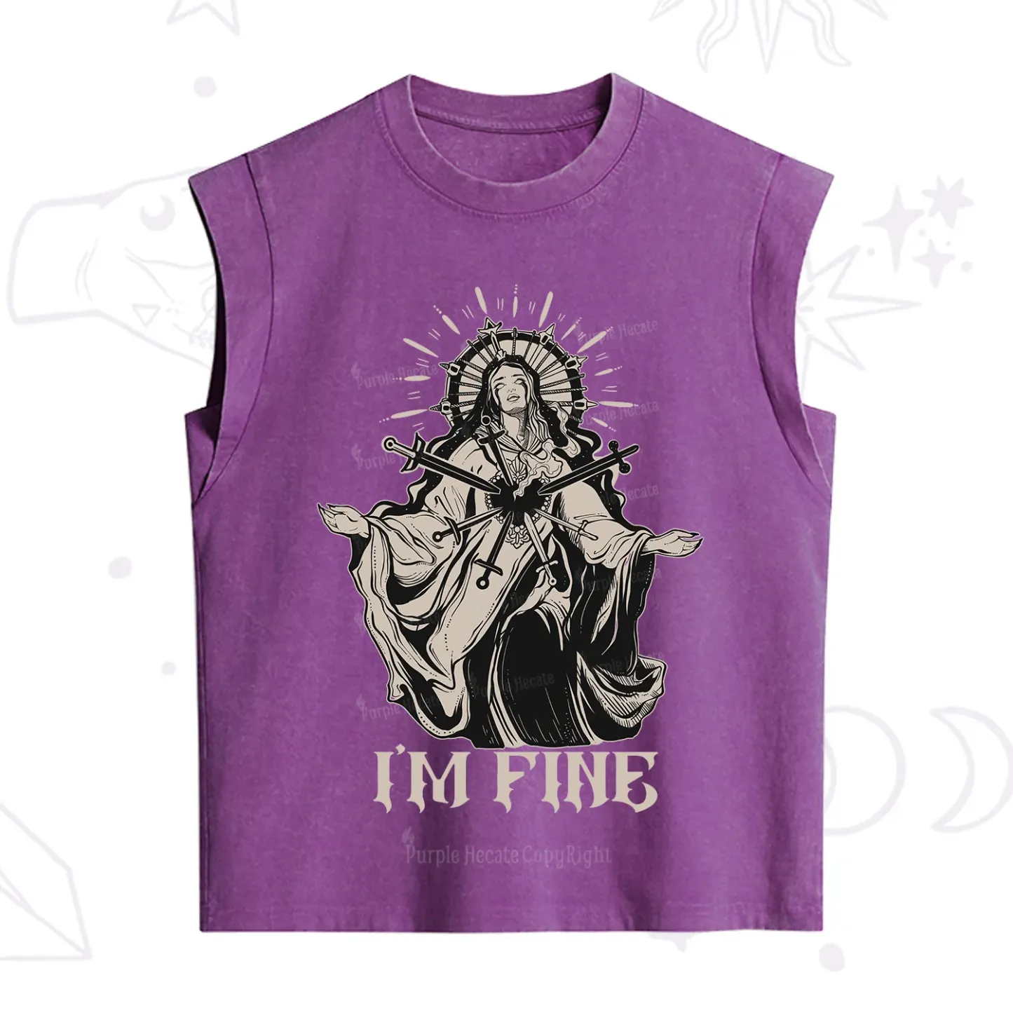 Purplehecate I'm Fine Vintage Washed Tank