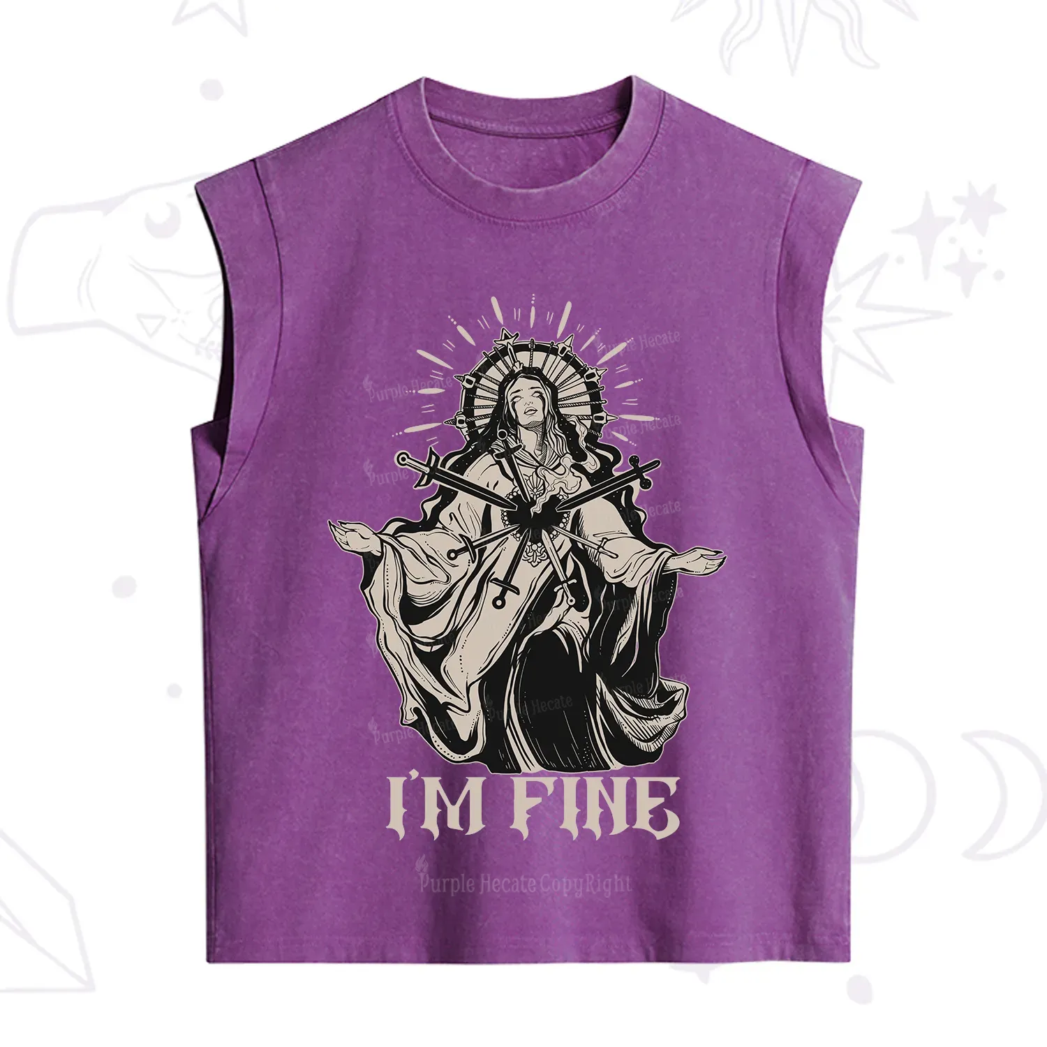 Purplehecate I'm Fine Vintage Washed Tank