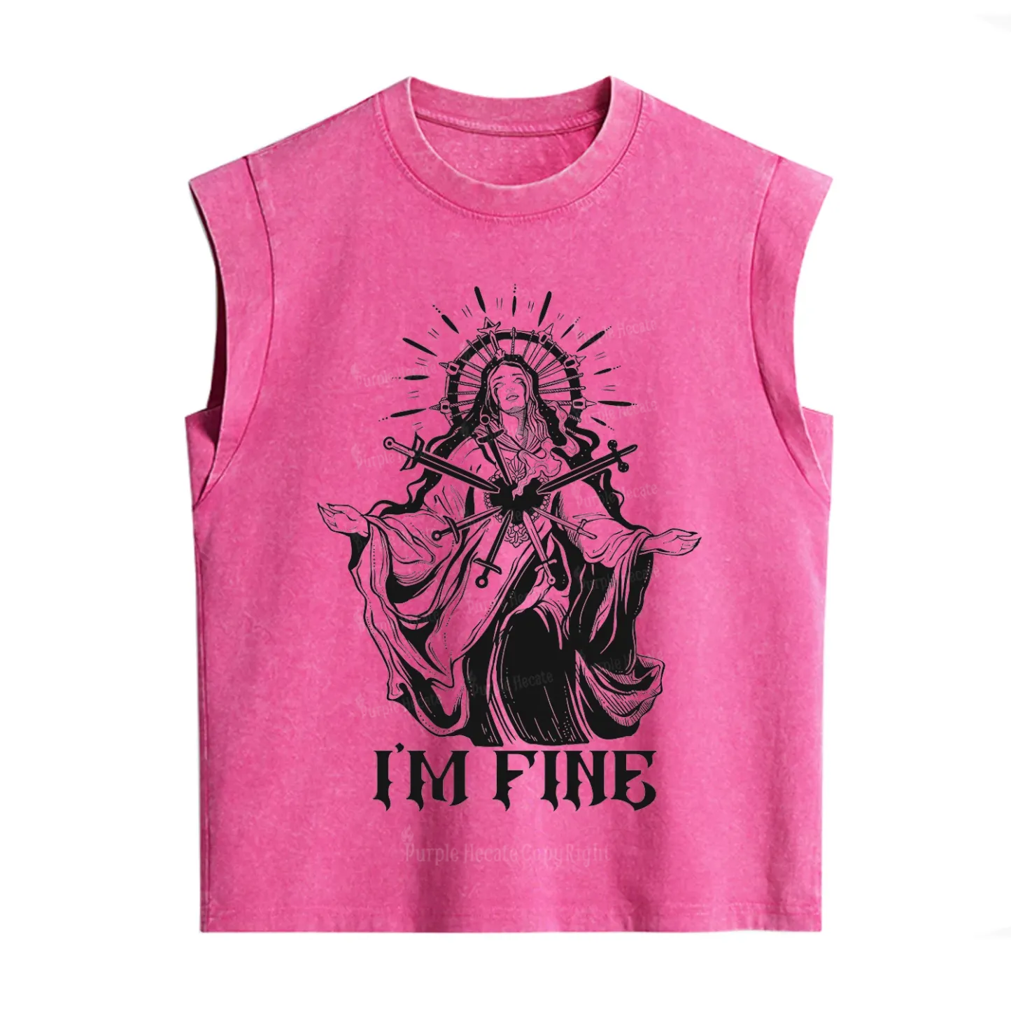 Purplehecate I'm Fine Vintage Washed Tank