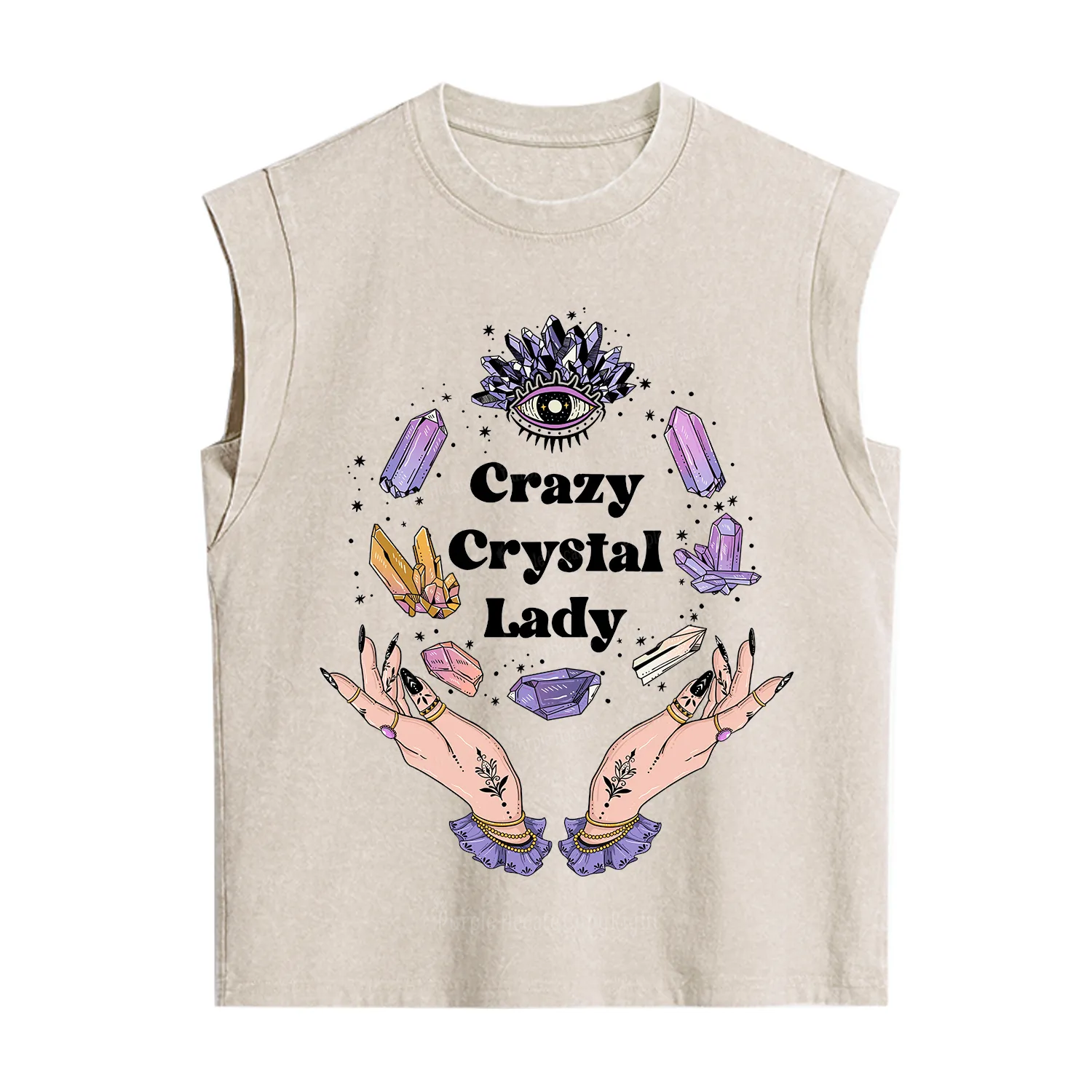 Purplehecate Crazy Crystal Lady Vintage Washed Tank