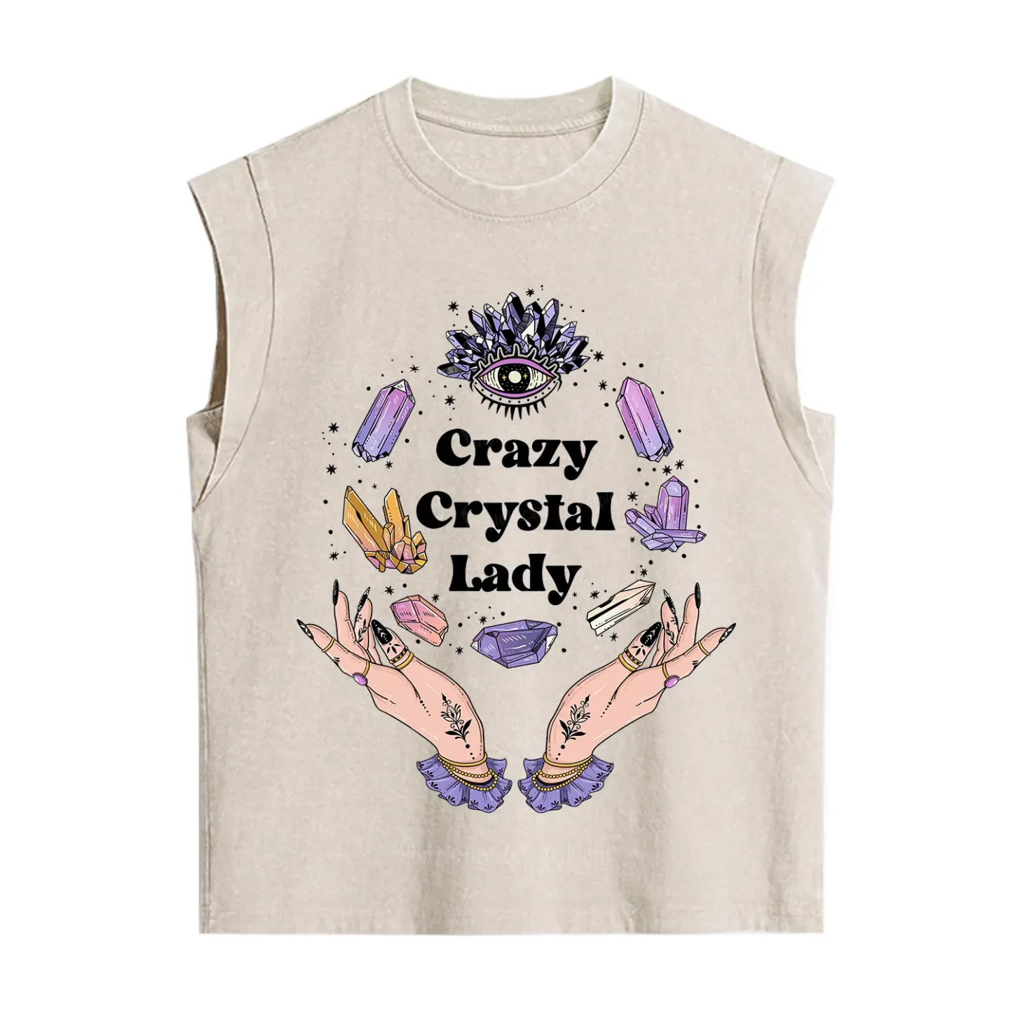 Purplehecate Crazy Crystal Lady Vintage Washed Tank