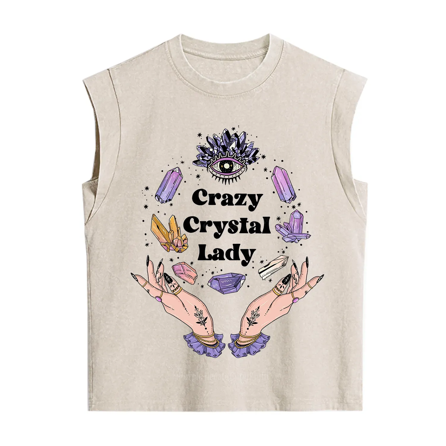 Purplehecate Crazy Crystal Lady Vintage Washed Tank
