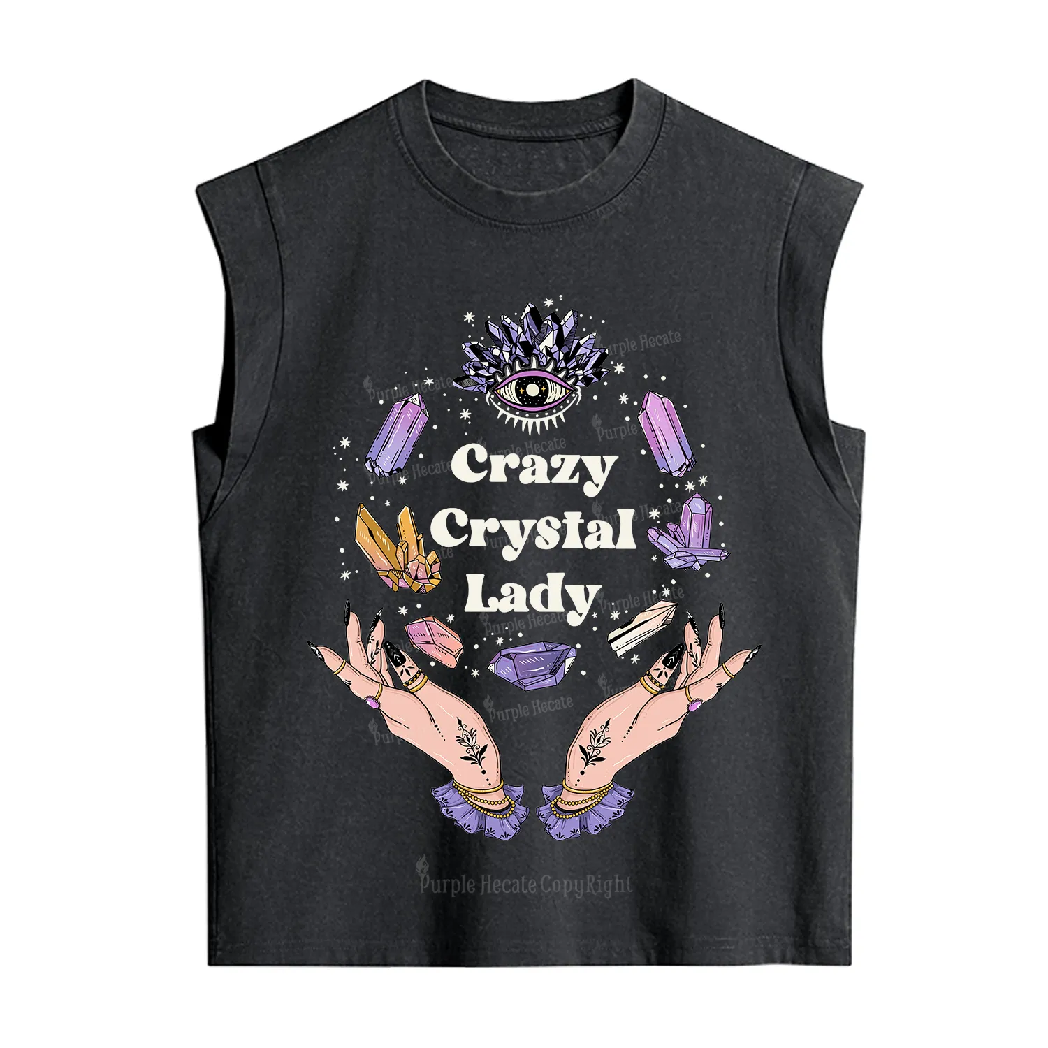 Purplehecate Crazy Crystal Lady Vintage Washed Tank