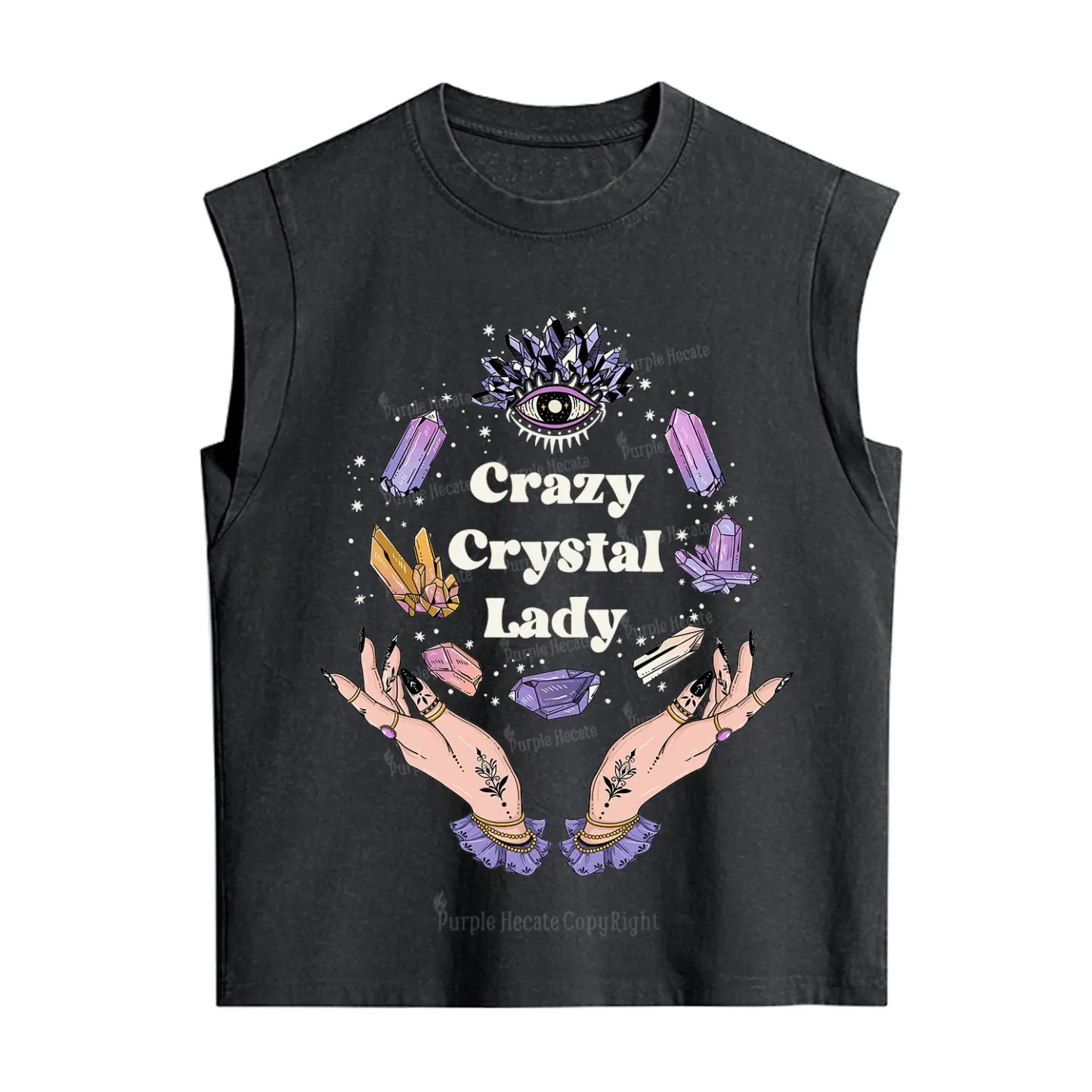 Purplehecate Crazy Crystal Lady Vintage Washed Tank
