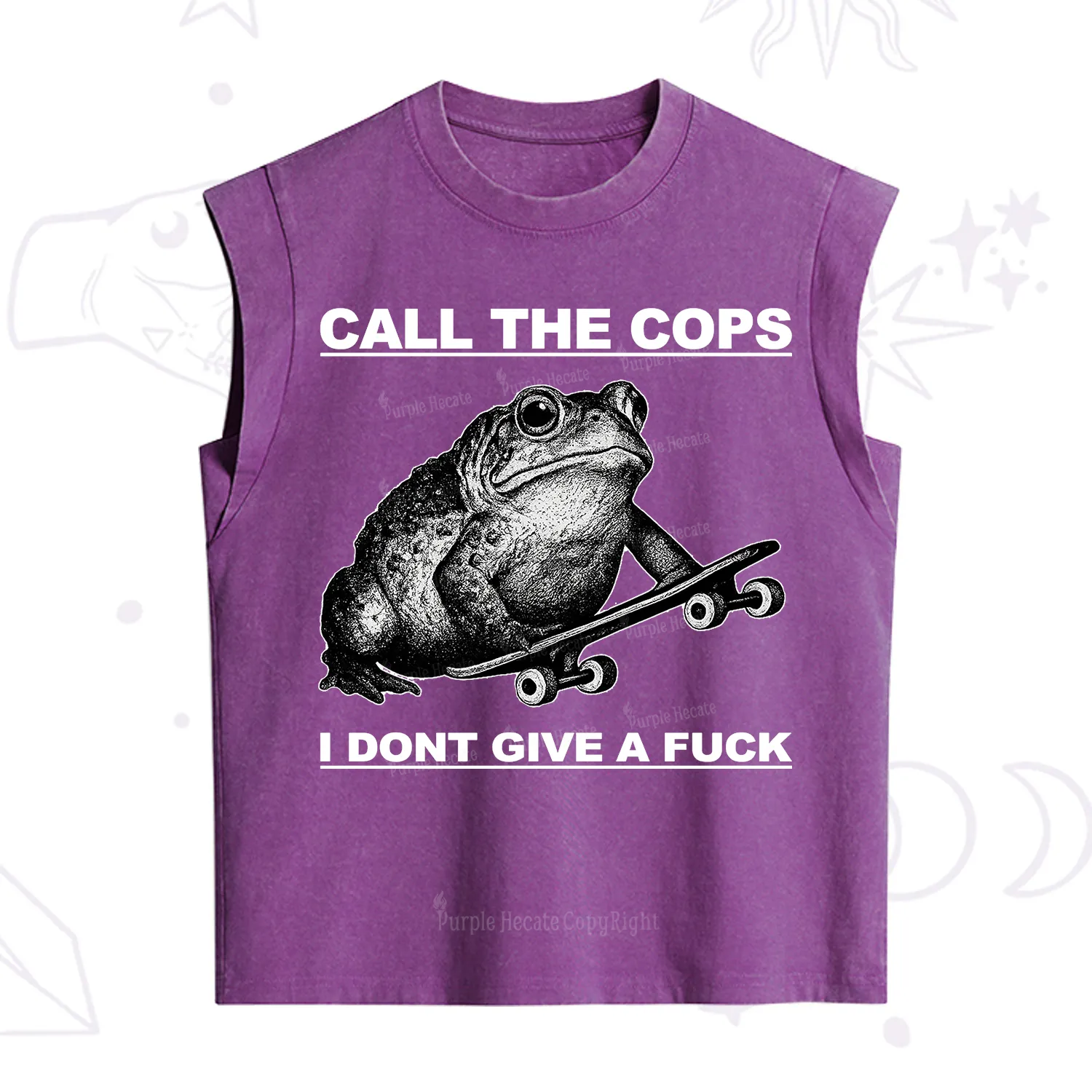 Purplehecate Call The Cops Frog Vintage Washed Tank