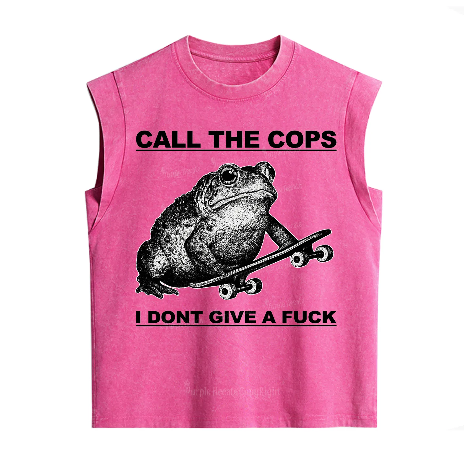Purplehecate Call The Cops Frog Vintage Washed Tank