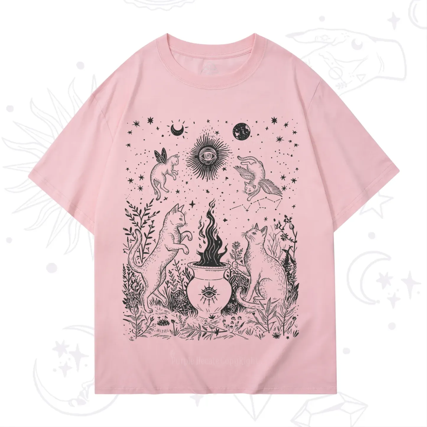 Purplehecate Midnight Meowgic Moon Ritual T-Shirt