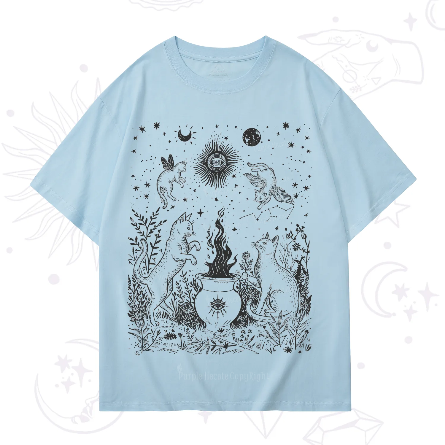Purplehecate Midnight Meowgic Moon Ritual T-Shirt