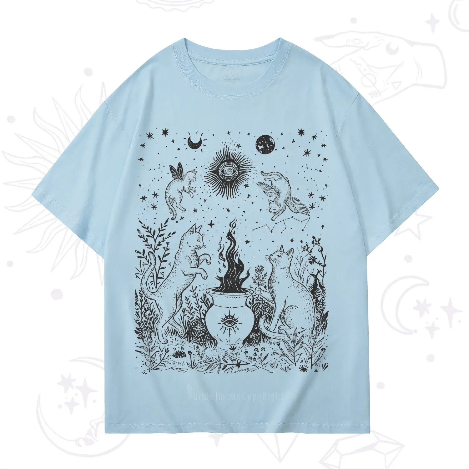 Purplehecate Midnight Meowgic Moon Ritual T-Shirt