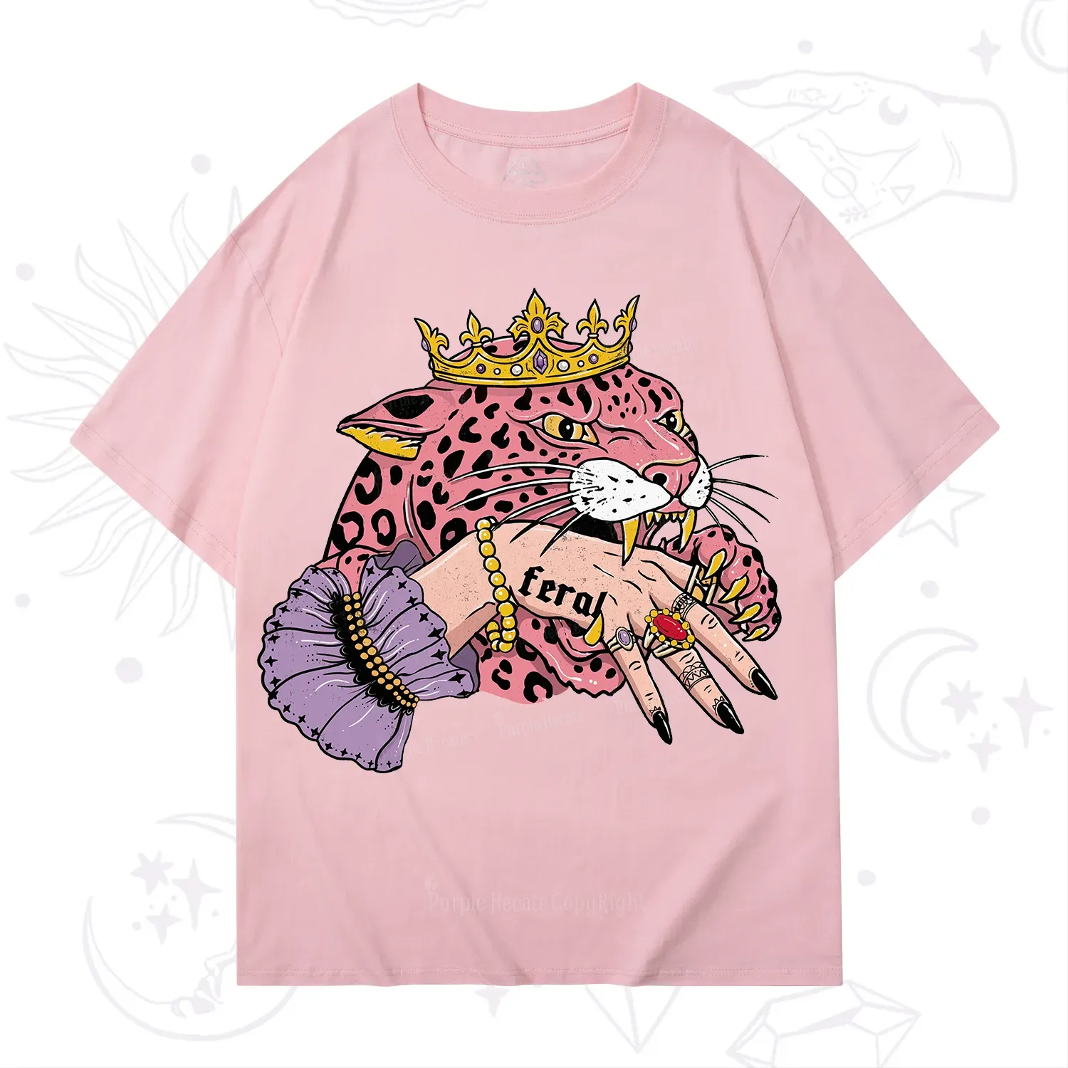 Purplehecate Feral Queen Pink Leopard T-Shirt