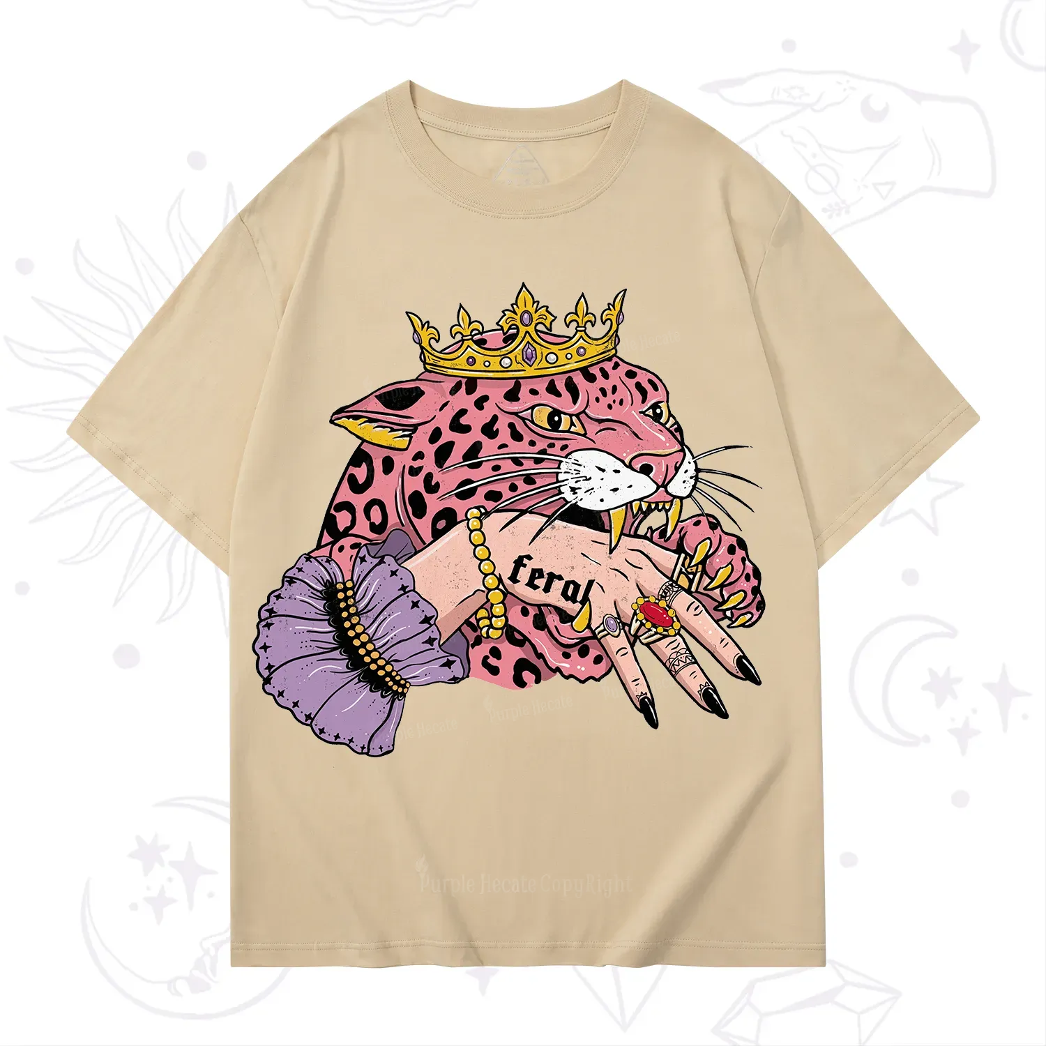 Purplehecate Feral Queen Pink Leopard T-Shirt