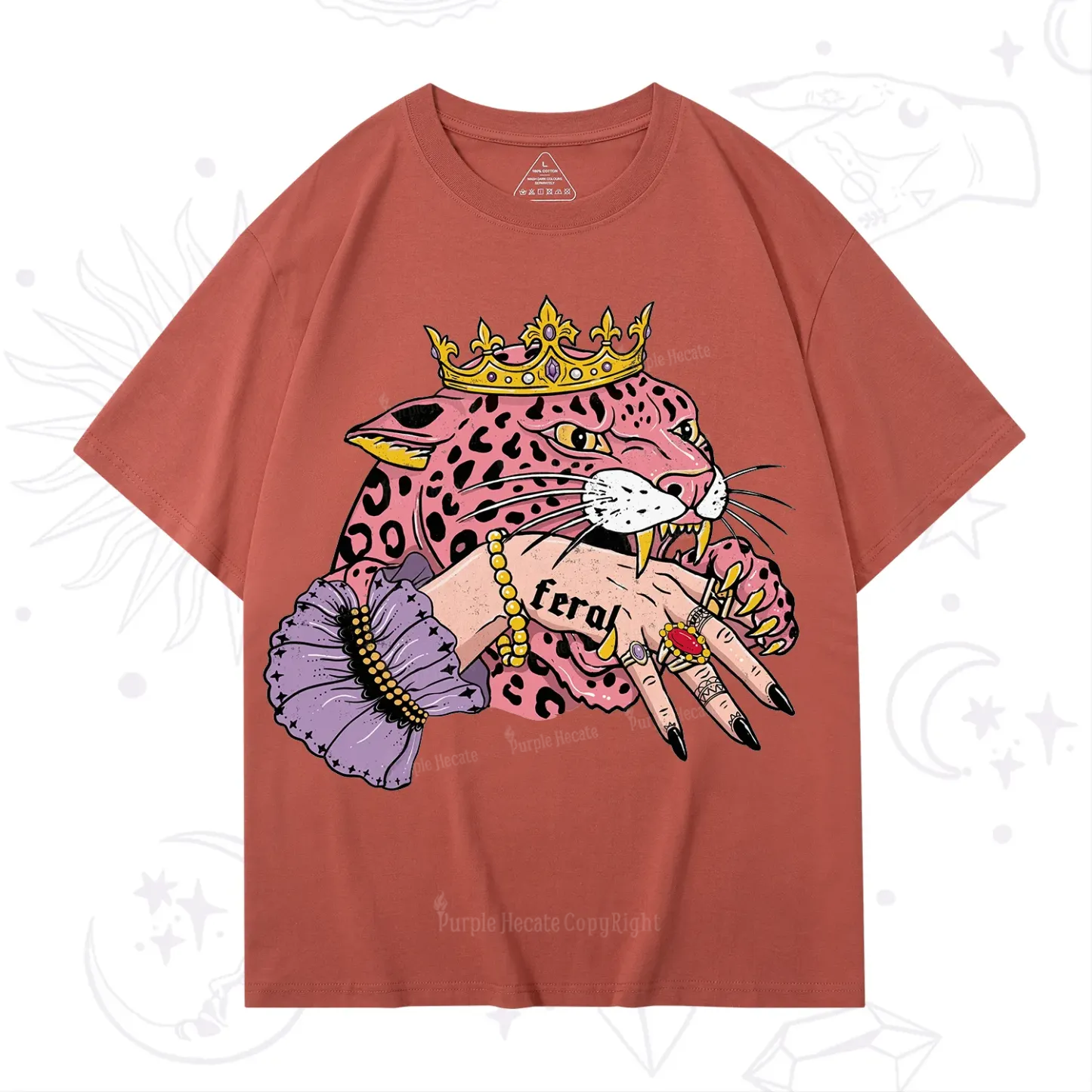 Purplehecate Feral Queen Pink Leopard T-Shirt