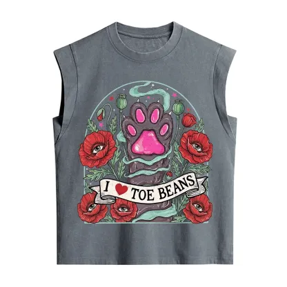 Purplehecate Toe Beans Lover Paw Vintage Washed Tank