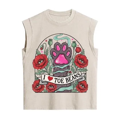 Purplehecate Toe Beans Lover Paw Vintage Washed Tank