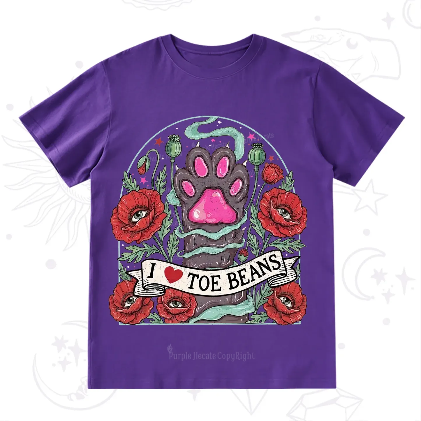 Purplehecate Toe Beans Lover Paw T-Shirt