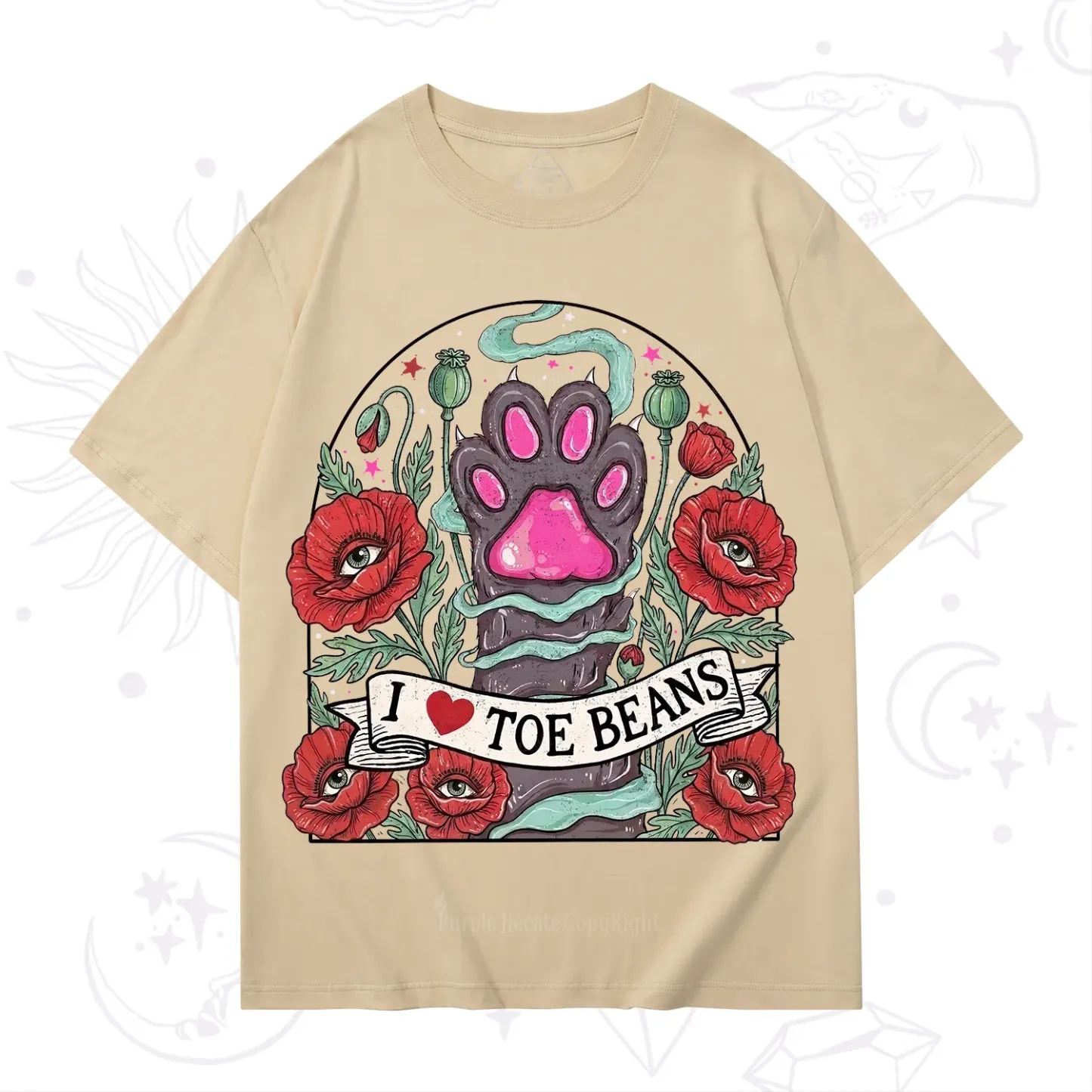 Purplehecate Toe Beans Lover Paw T-Shirt