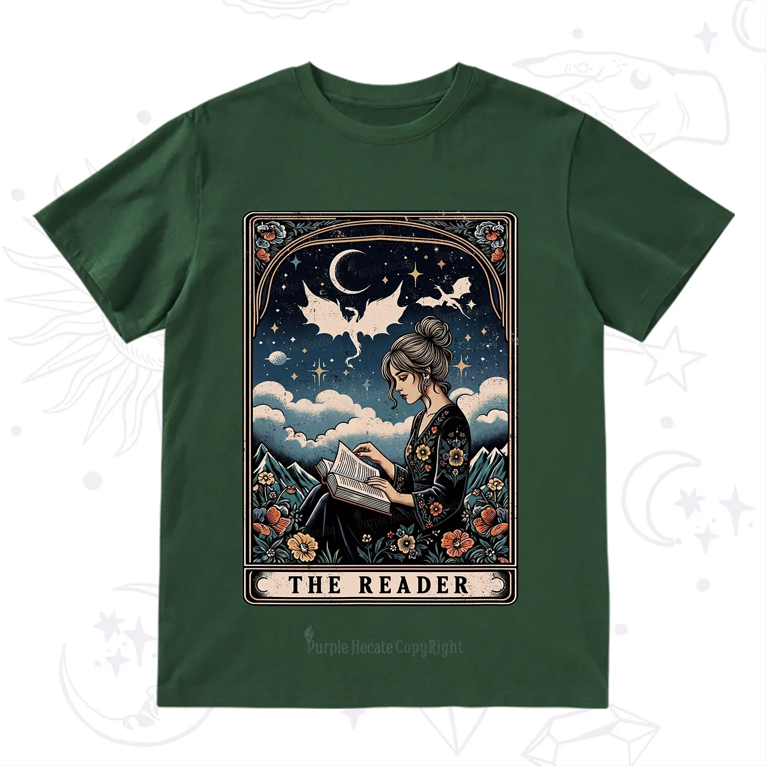 Purplehecate The Reader Tarot Mystic Night T-Shirt