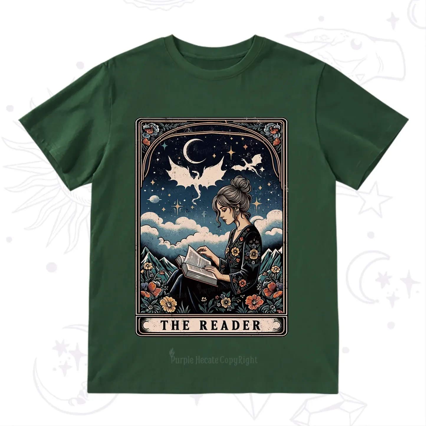 Purplehecate The Reader Tarot Mystic Night T-Shirt