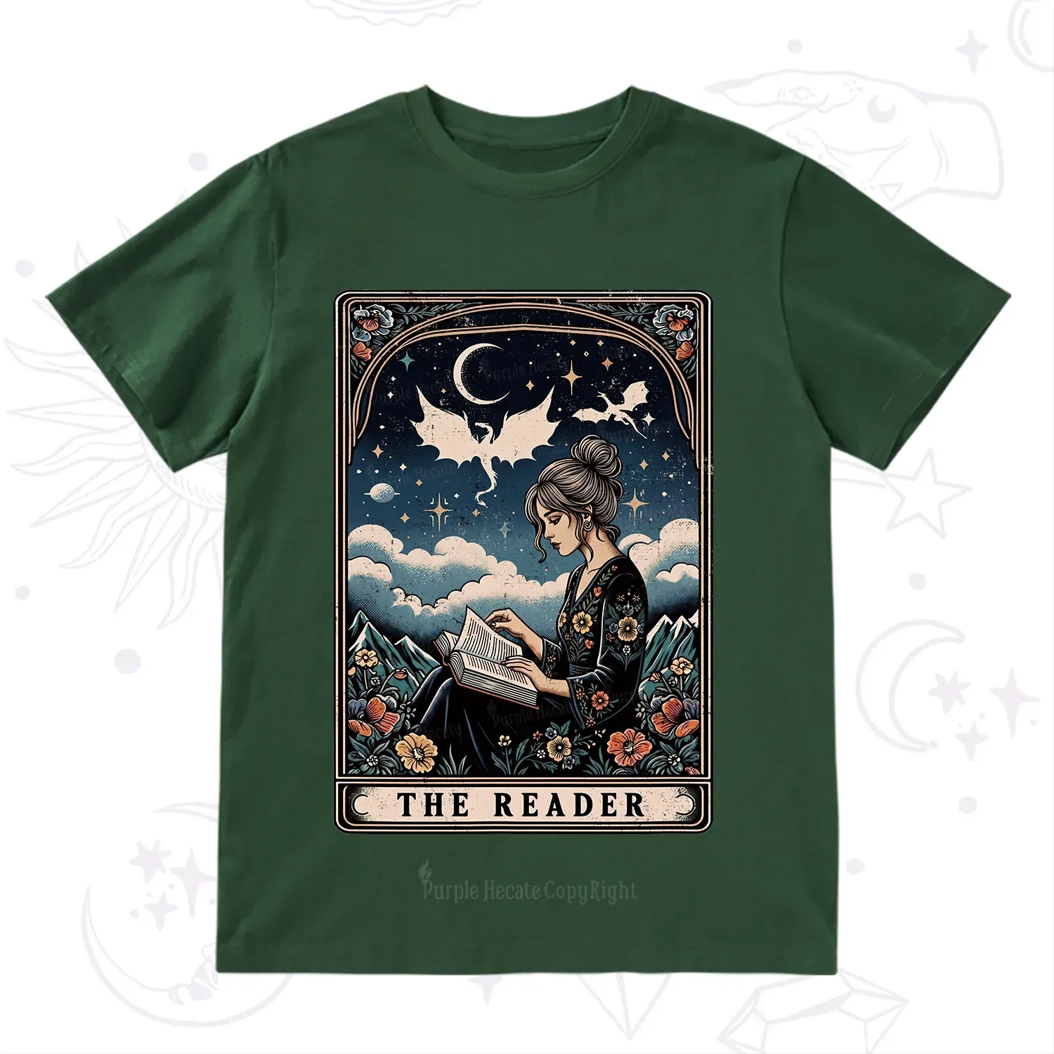 Purplehecate The Reader Tarot Mystic Night T-Shirt
