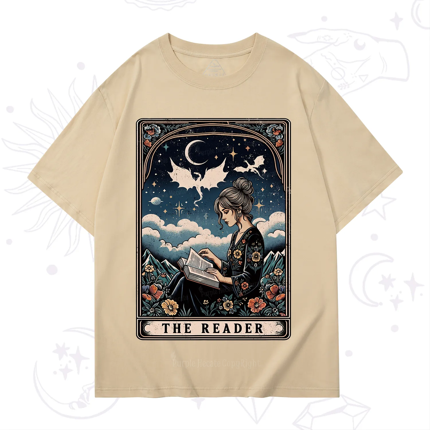 Purplehecate The Reader Tarot Mystic Night T-Shirt