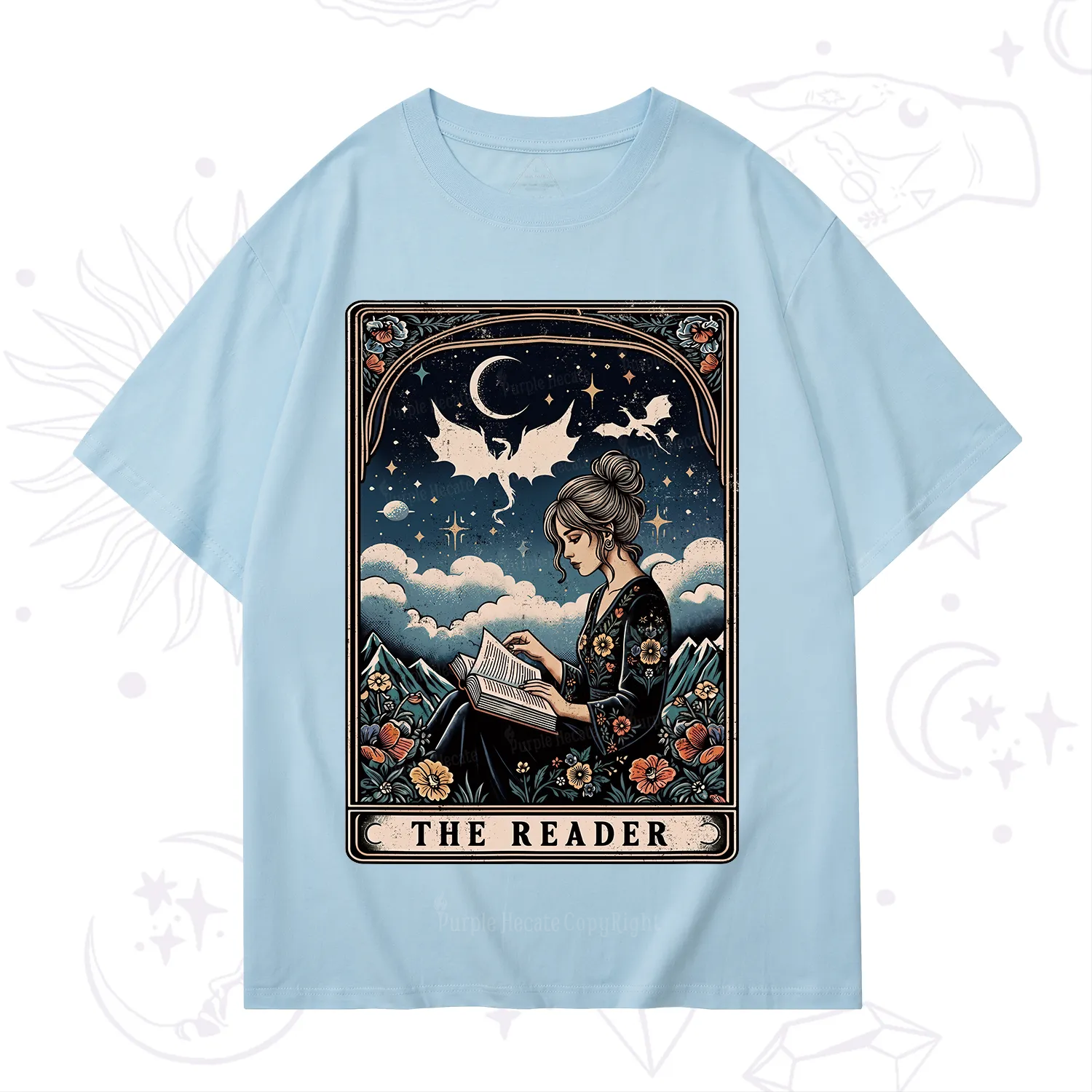 Purplehecate The Reader Tarot Mystic Night T-Shirt