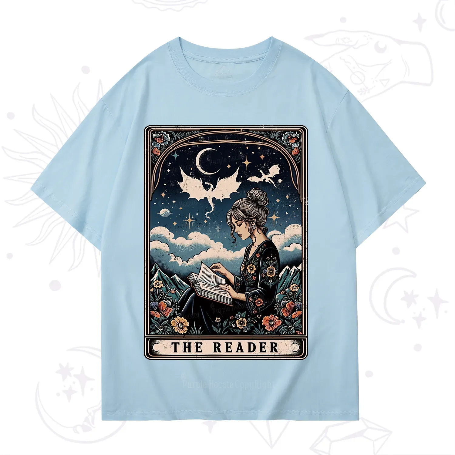 Purplehecate The Reader Tarot Mystic Night T-Shirt