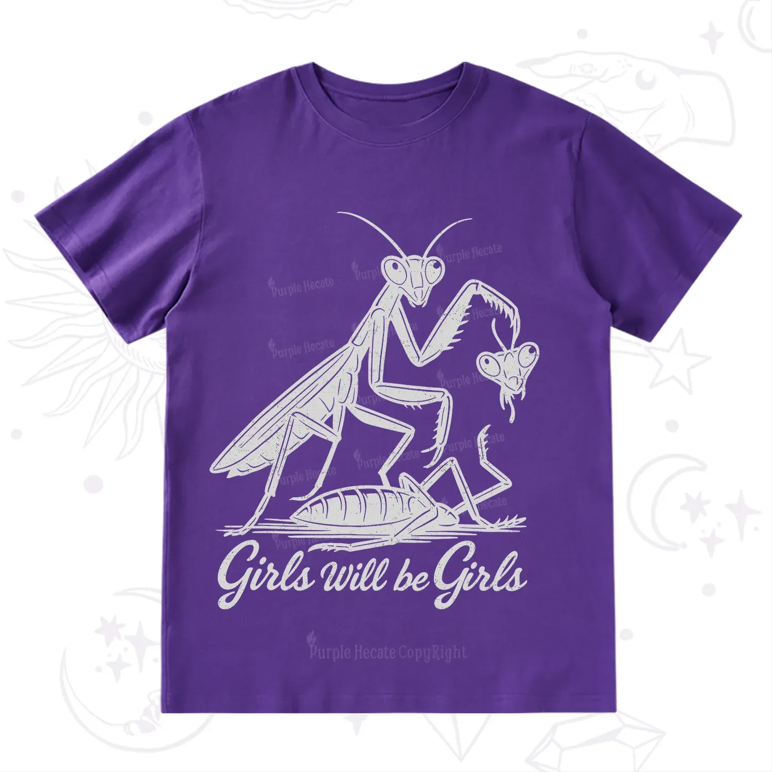 Purplehecate Girls Will Be Girls Praying Mantis T-Shirt