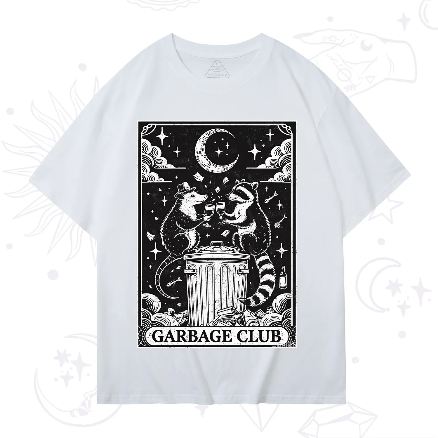 Purplehecate The Garbage Club Tarot Raccoon Party T-Shirt