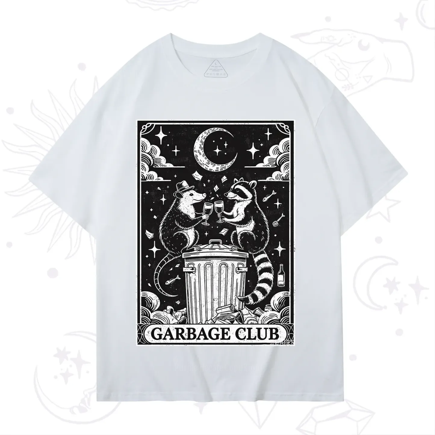 Purplehecate The Garbage Club Tarot Raccoon Party T-Shirt