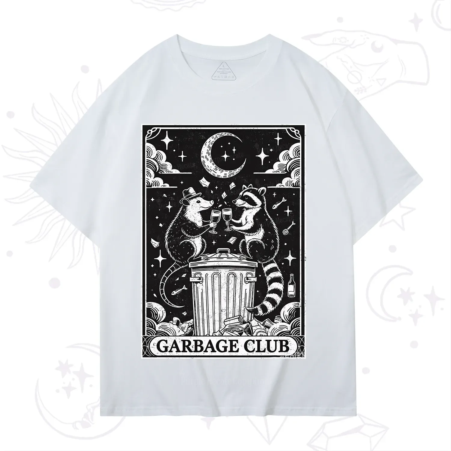 Purplehecate The Garbage Club Tarot Raccoon Party T-Shirt