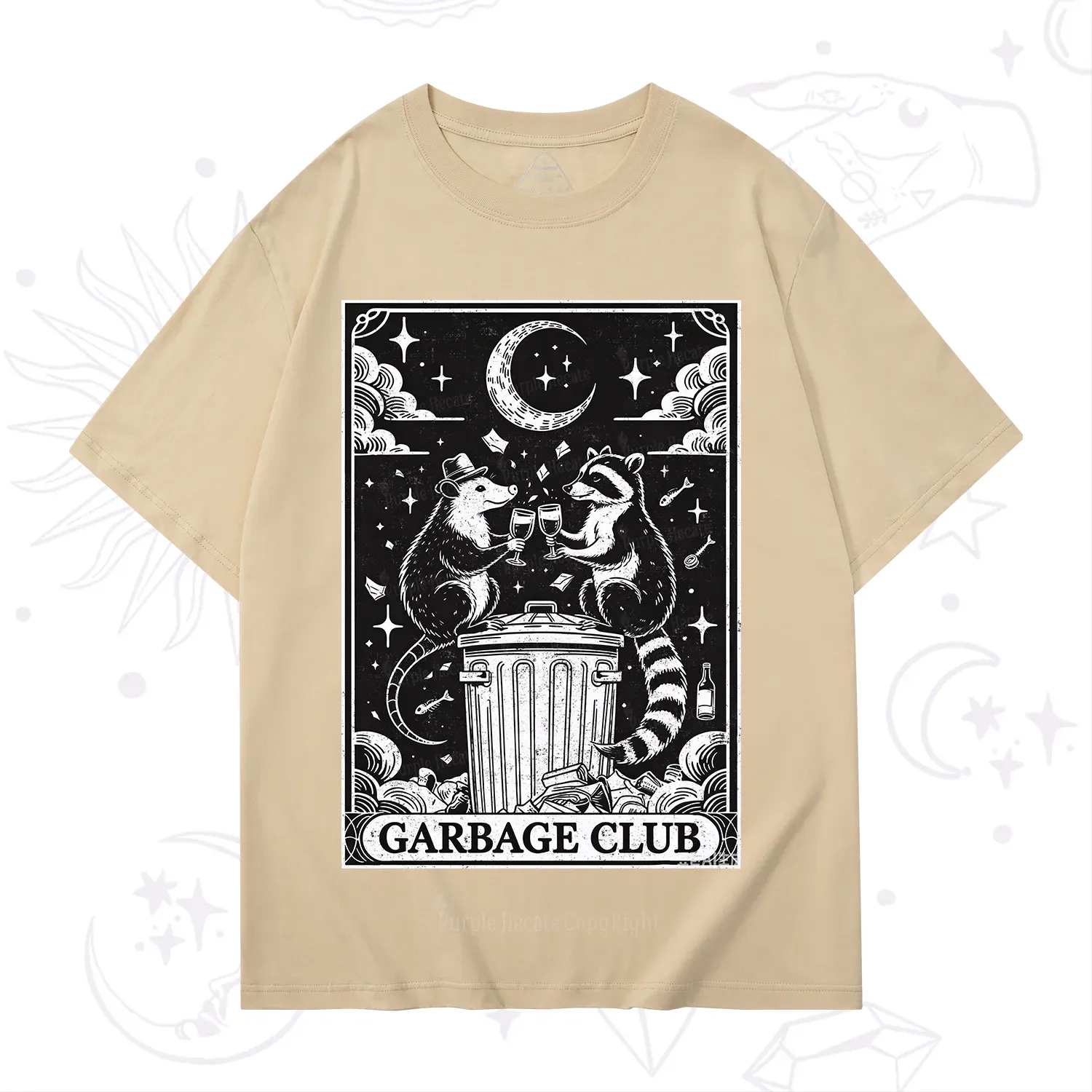 Purplehecate The Garbage Club Tarot Raccoon Party T-Shirt
