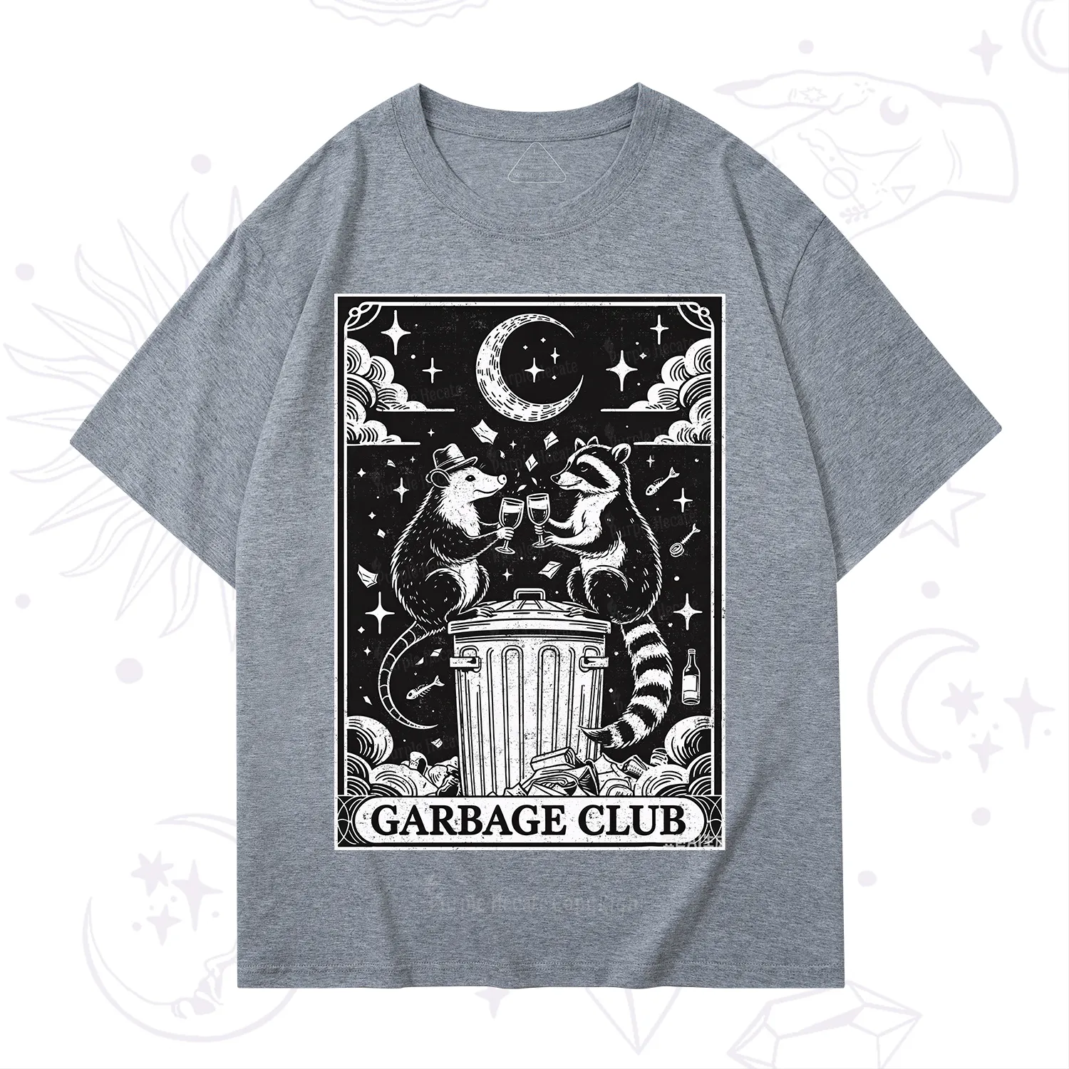 Purplehecate The Garbage Club Tarot Raccoon Party T-Shirt