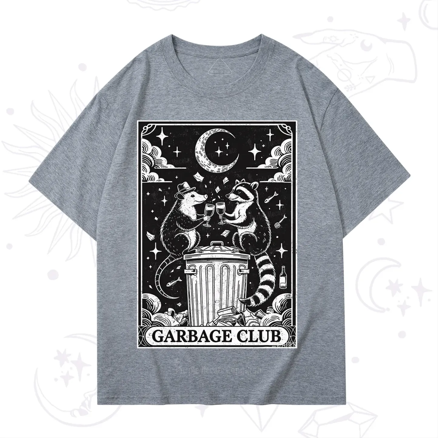 Purplehecate The Garbage Club Tarot Raccoon Party T-Shirt