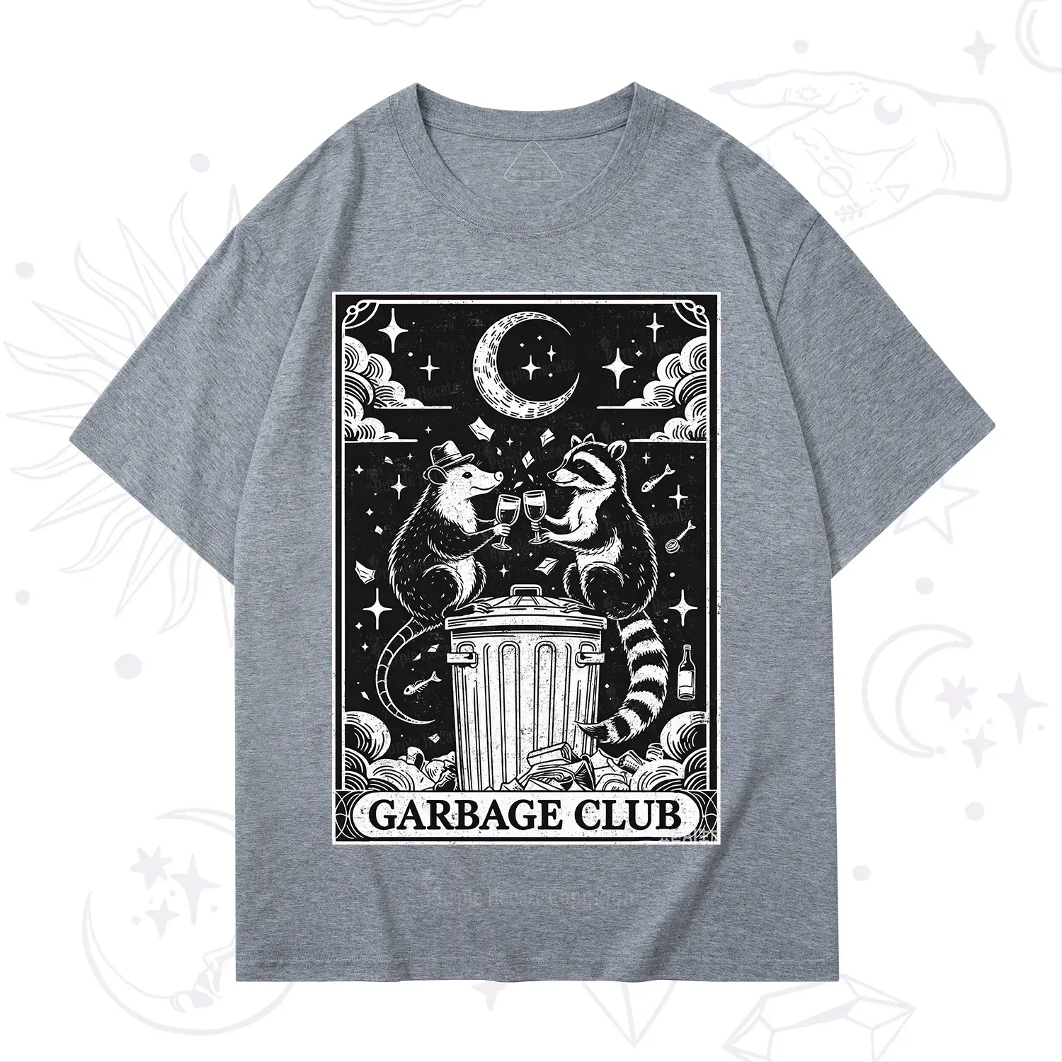 Purplehecate The Garbage Club Tarot Raccoon Party T-Shirt