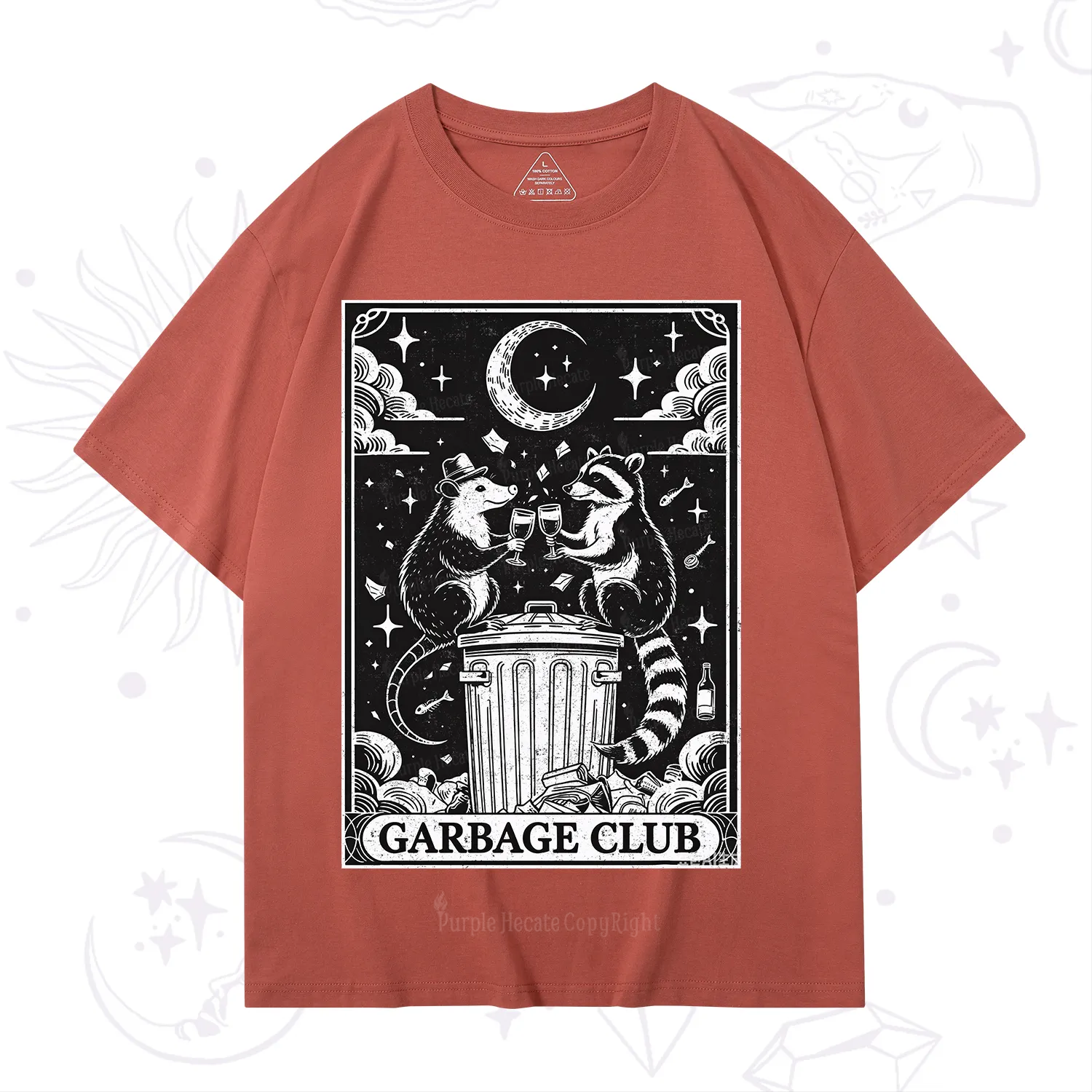 Purplehecate The Garbage Club Tarot Raccoon Party T-Shirt