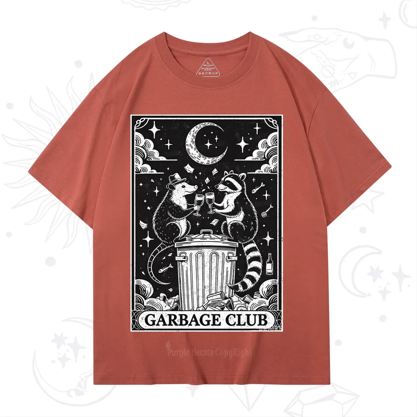 Purplehecate The Garbage Club Tarot Raccoon Party T-Shirt