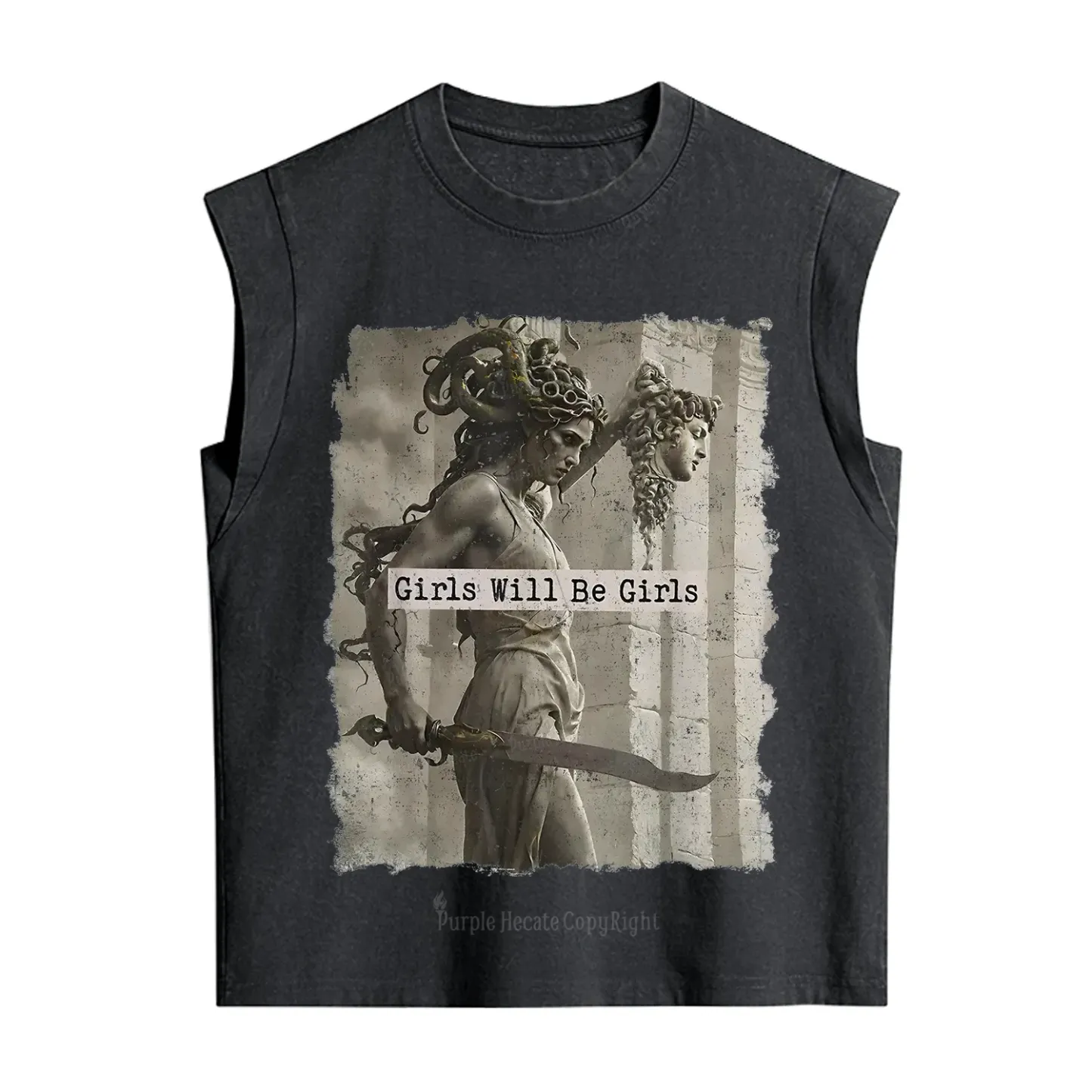 Purplehecate Medusa Girls Will Be Girls Vintage Washed Tank