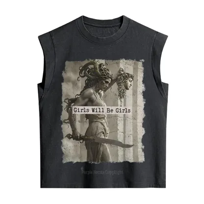 Purplehecate Medusa Girls Will Be Girls Vintage Washed Tank