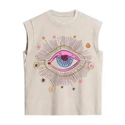 Purplehecate Mystic Gaze Evil Eye Protection Vintage Washed Tank