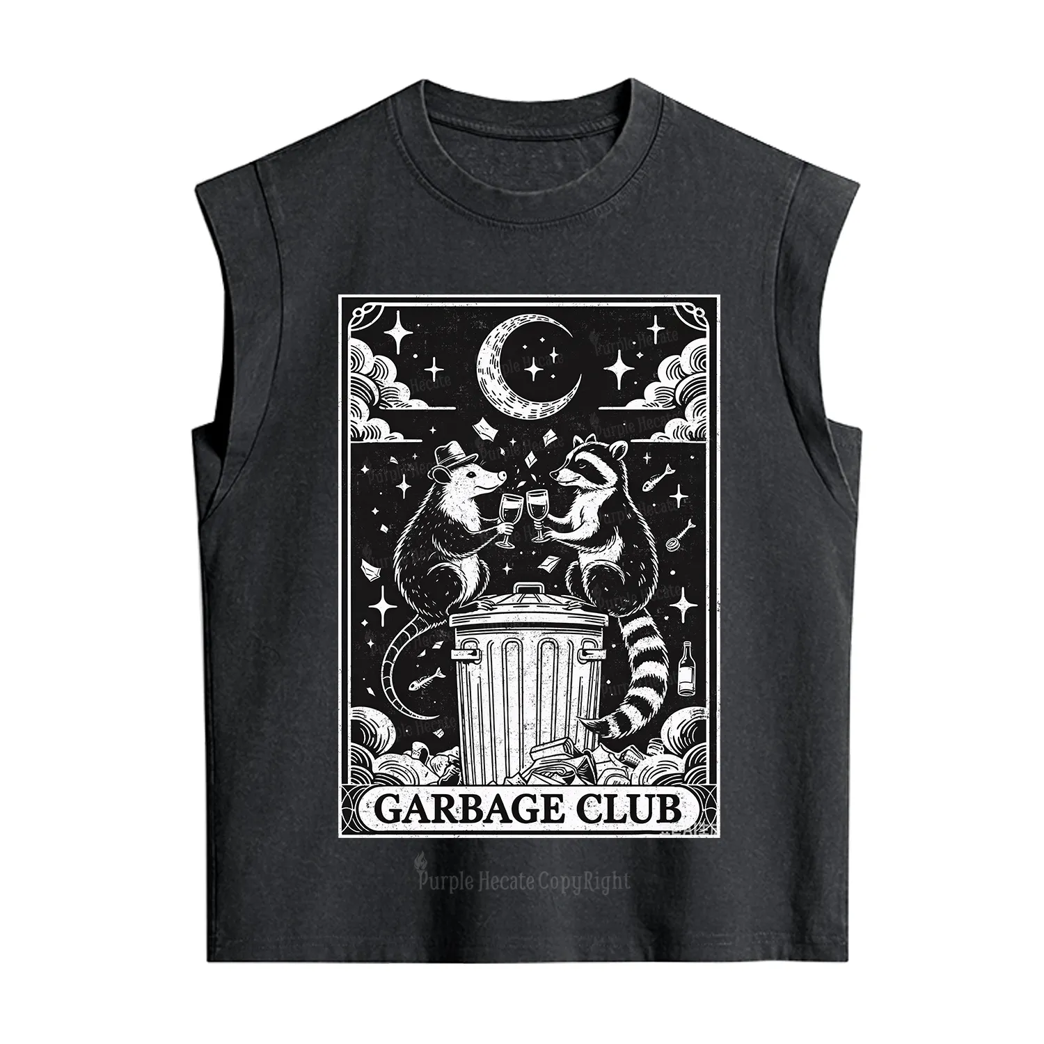 Purplehecate The Garbage Club Tarot Raccoon Party Vintage Washed Tank