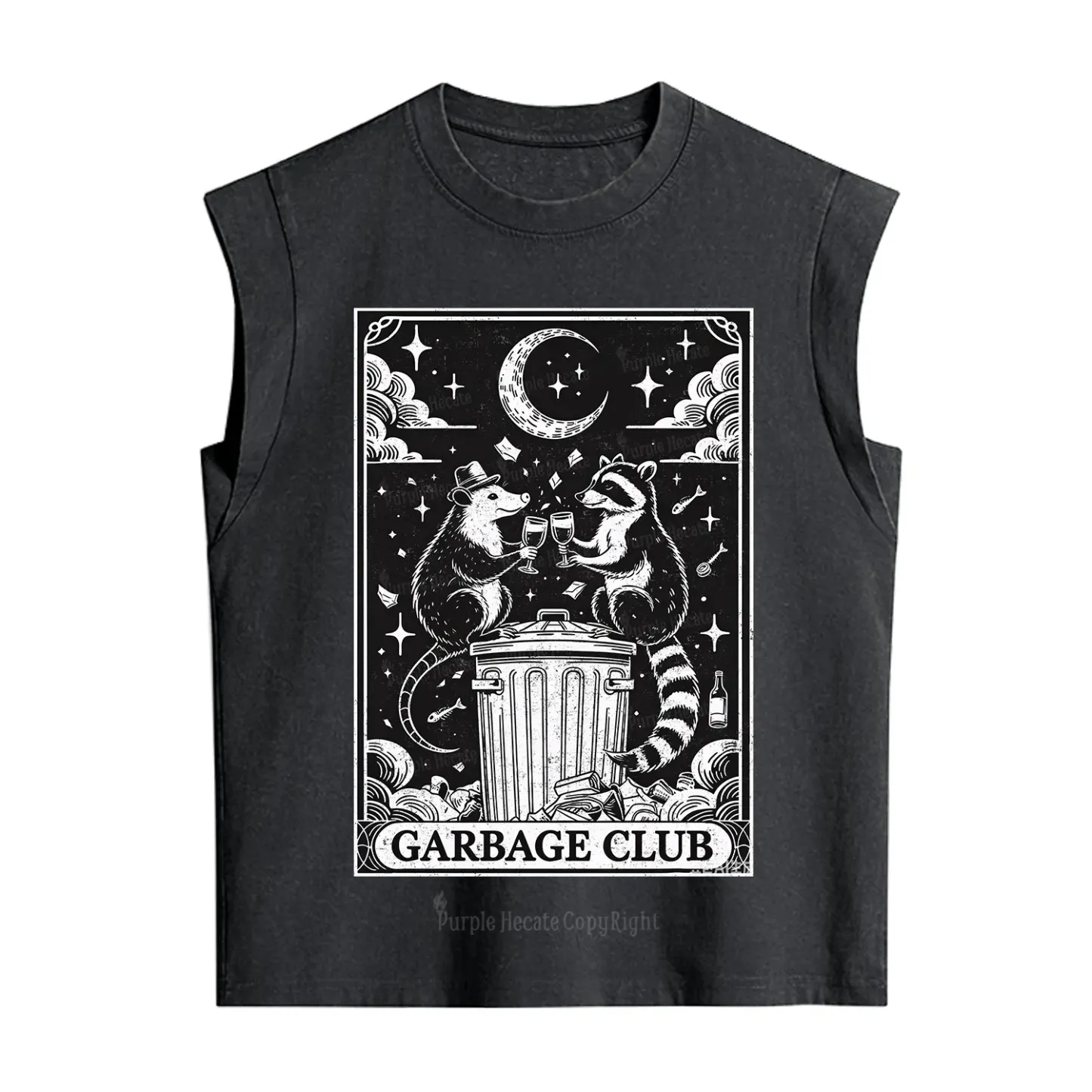 Purplehecate The Garbage Club Tarot Raccoon Party Vintage Washed Tank