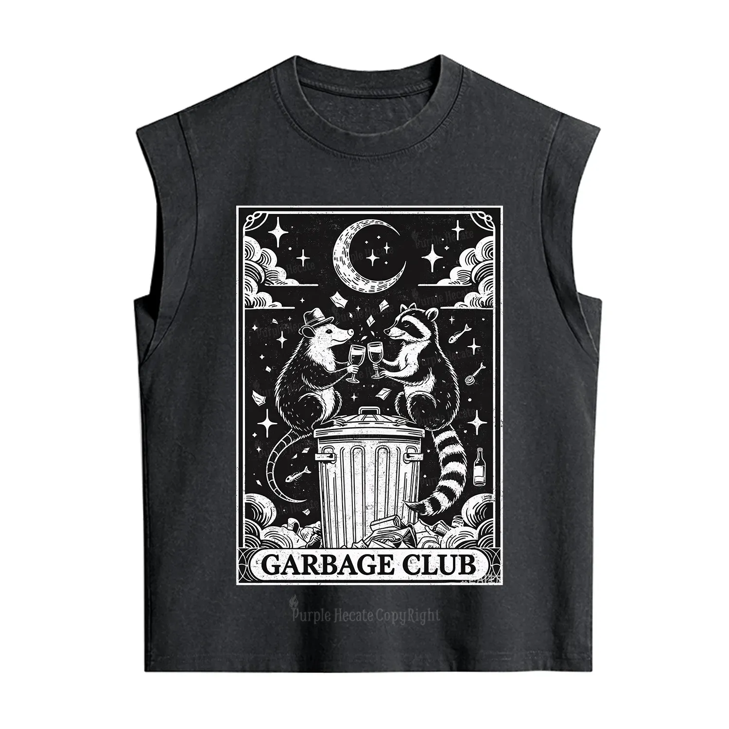 Purplehecate The Garbage Club Tarot Raccoon Party Vintage Washed Tank