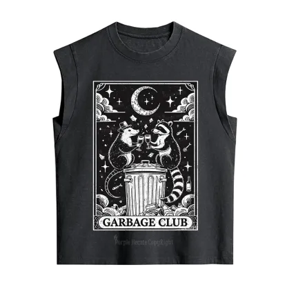 Purplehecate The Garbage Club Tarot Raccoon Party Vintage Washed Tank