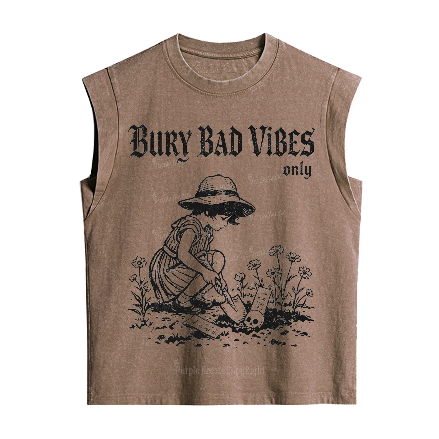Purplehecate Bury Bad Vibes Only Vintage Washed Tank