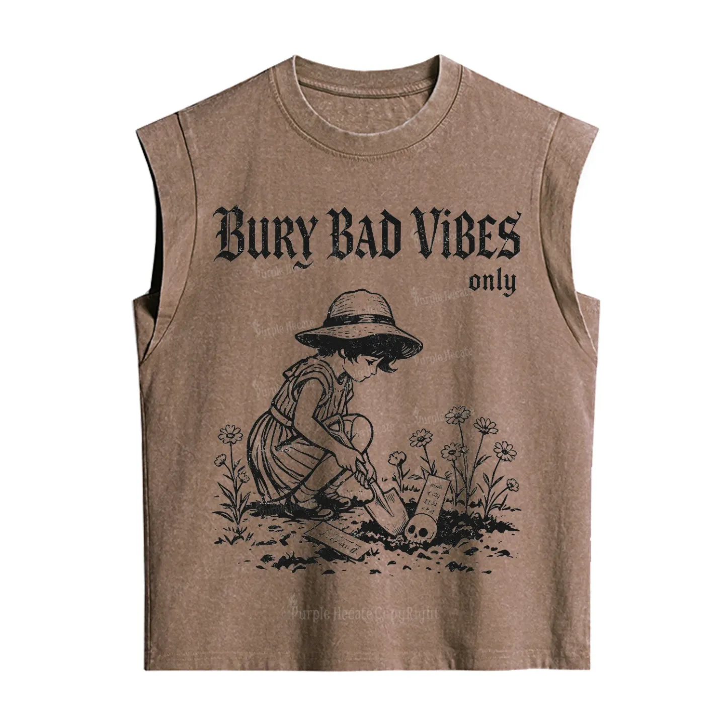 Purplehecate Bury Bad Vibes Only Vintage Washed Tank