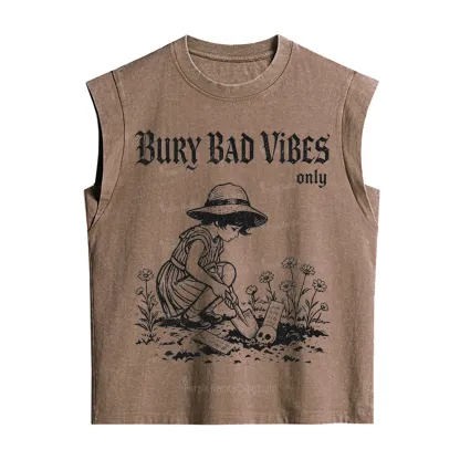 Purplehecate Bury Bad Vibes Only Vintage Washed Tank
