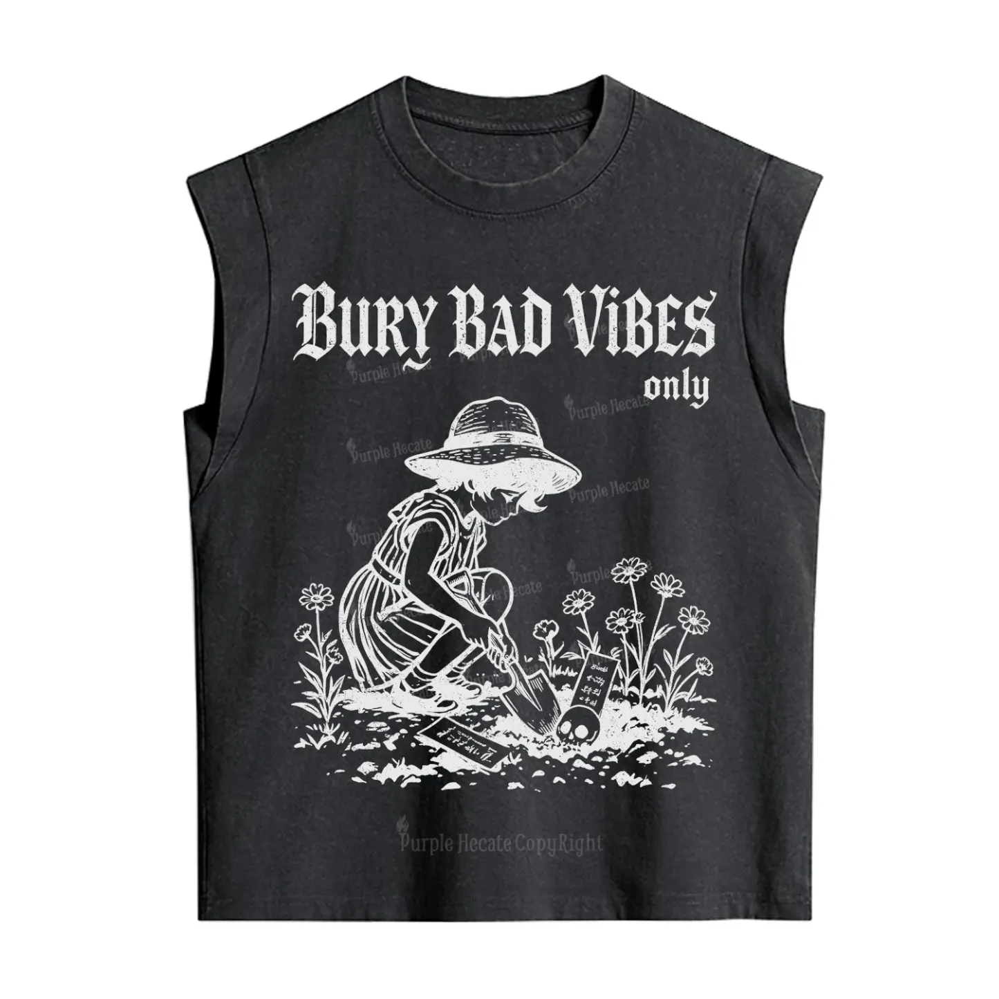 Purplehecate Bury Bad Vibes Only Vintage Washed Tank