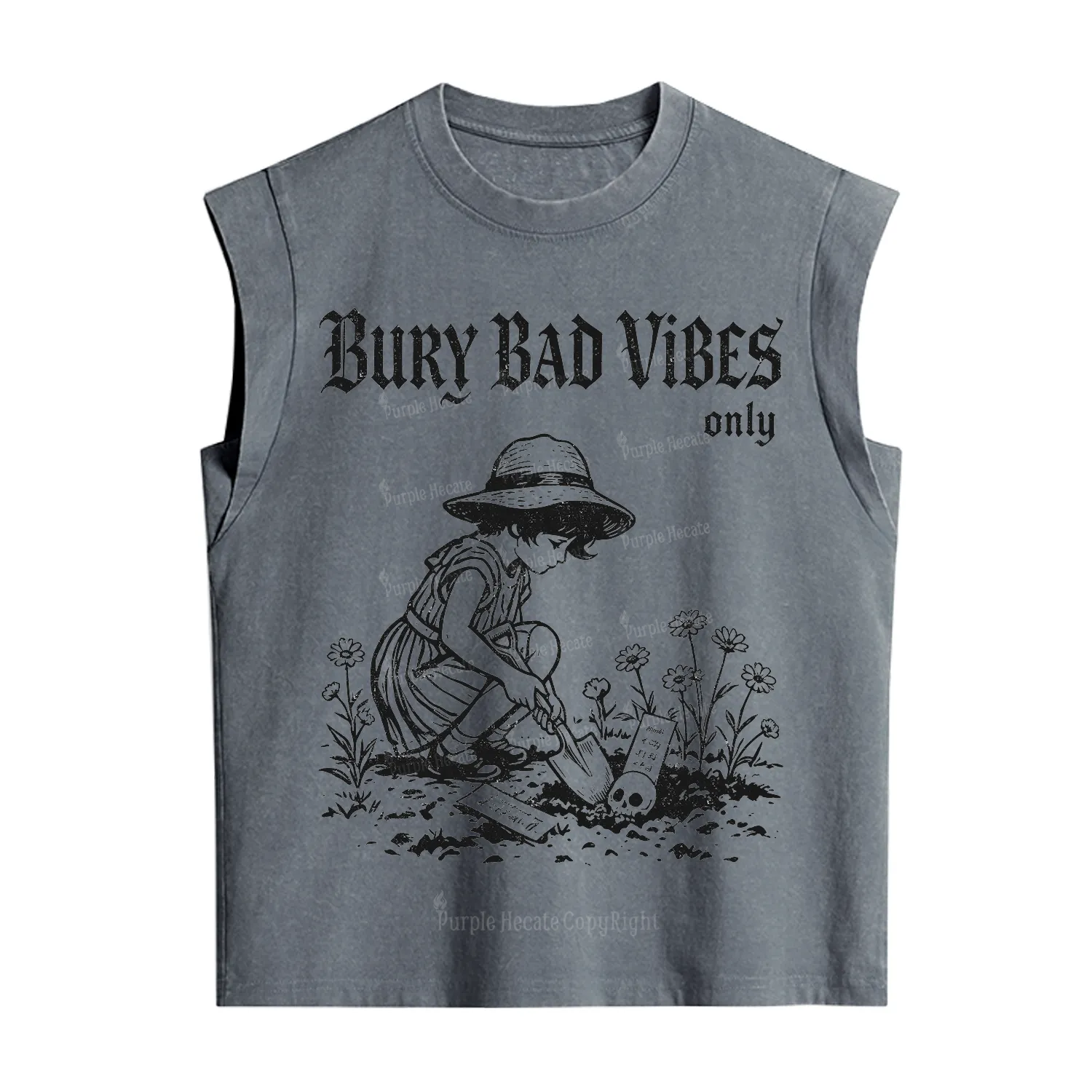 Purplehecate Bury Bad Vibes Only Vintage Washed Tank