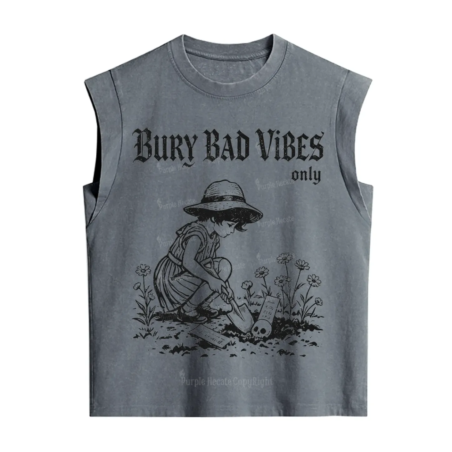 Purplehecate Bury Bad Vibes Only Vintage Washed Tank